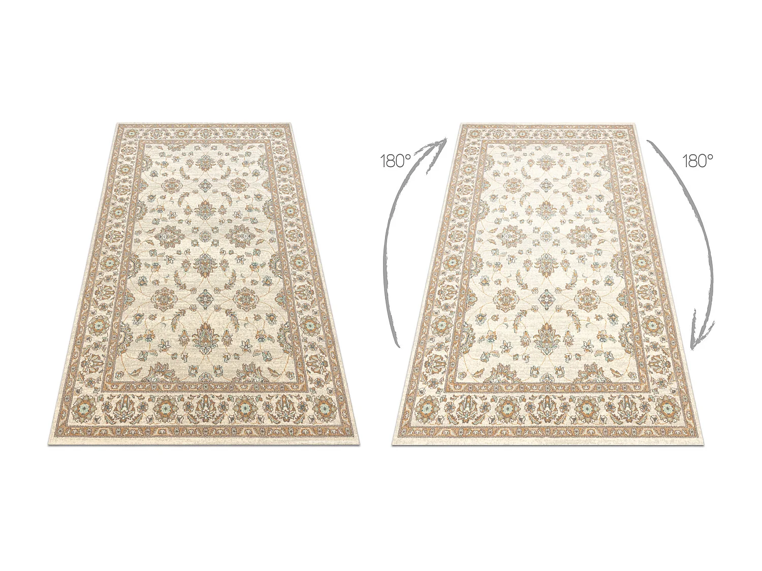 Tapis en laine SOHO 477.15.LA107 OSTA Ornement, cadre classique beige  200x300 cm