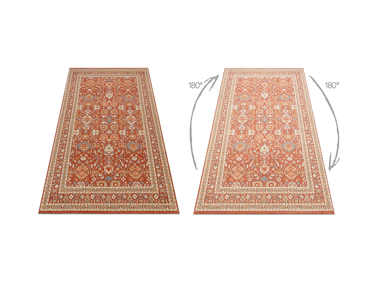 Tapis en laine SOHO 477.26.LA300 OSTA Ornement, cadre naturel terre cu 80x160 cm