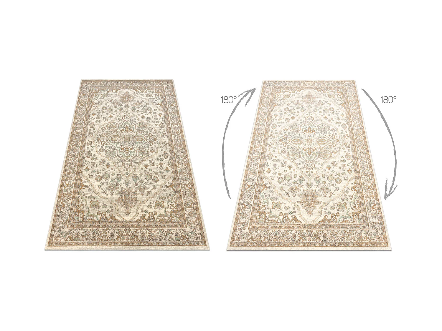 Tapis en laine SOHO 477.01.LA100 OSTA - Ornement, rougette beige 200x300 cm