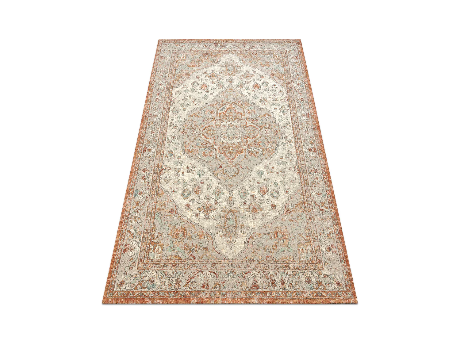 Tapis en laine SOHO 477.01.LA112 OSTA - Ornement, rougette, naturel te 80x160 cm