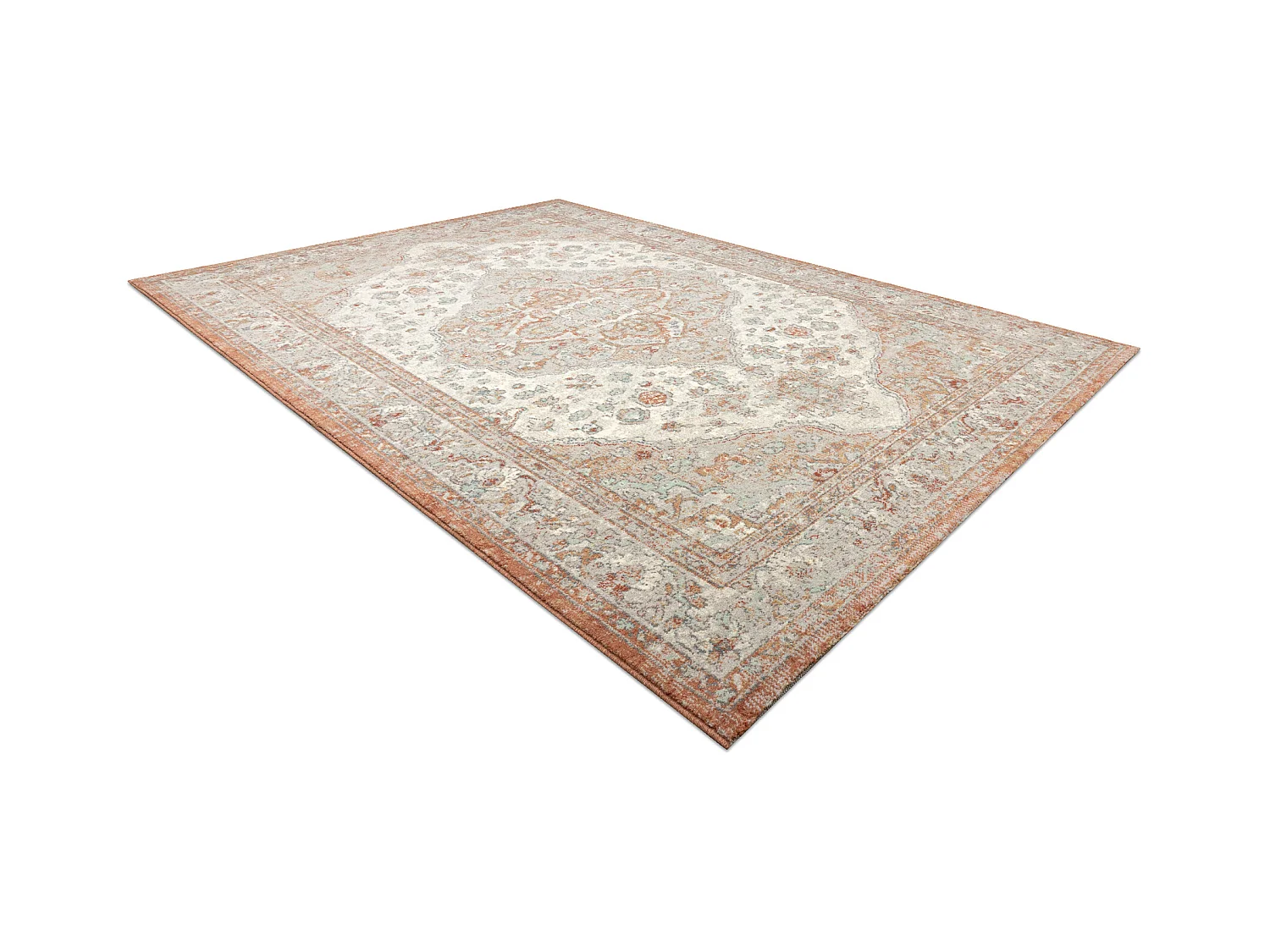 Tapis en laine SOHO 477.01.LA112 OSTA - Ornement, rougette, naturel te 80x160 cm