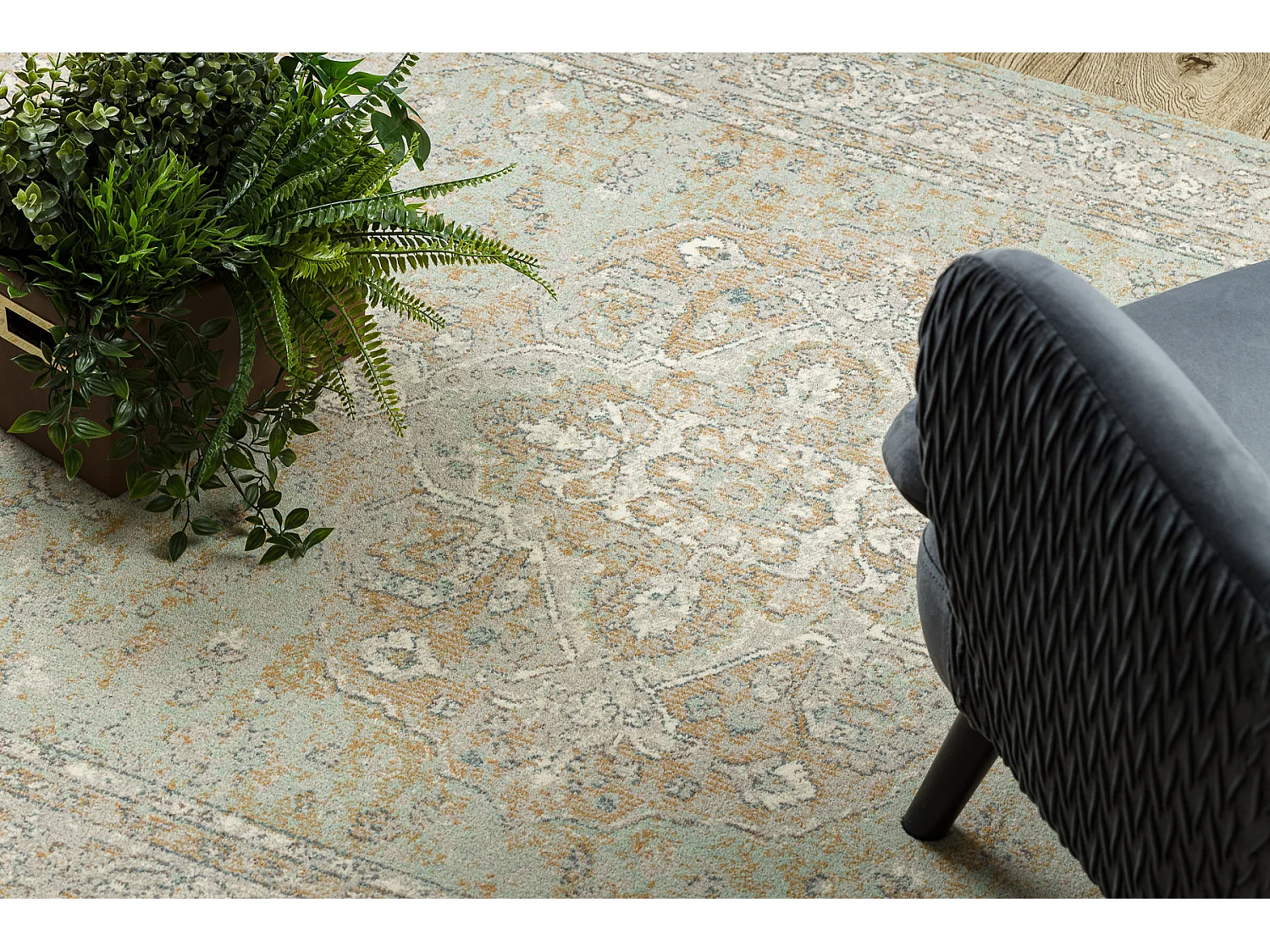 Alfombra de lana SOHO 477.01.LA402 OSTA - Ornamento, rosetón, natural 80x160 cm