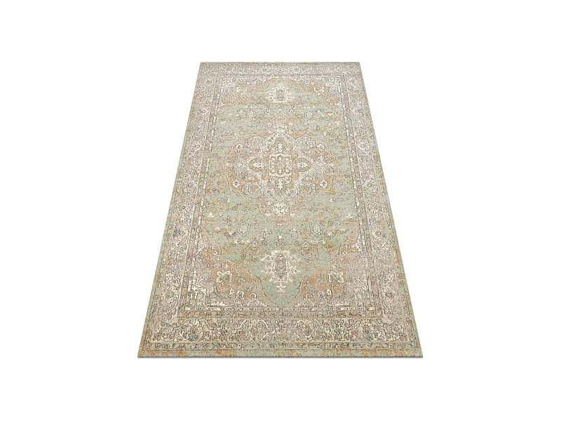 Wollen tapijt SOHO 477.01.LA402 OSTA - Ornament, rozet, natuurlijke gr 135x200 cm