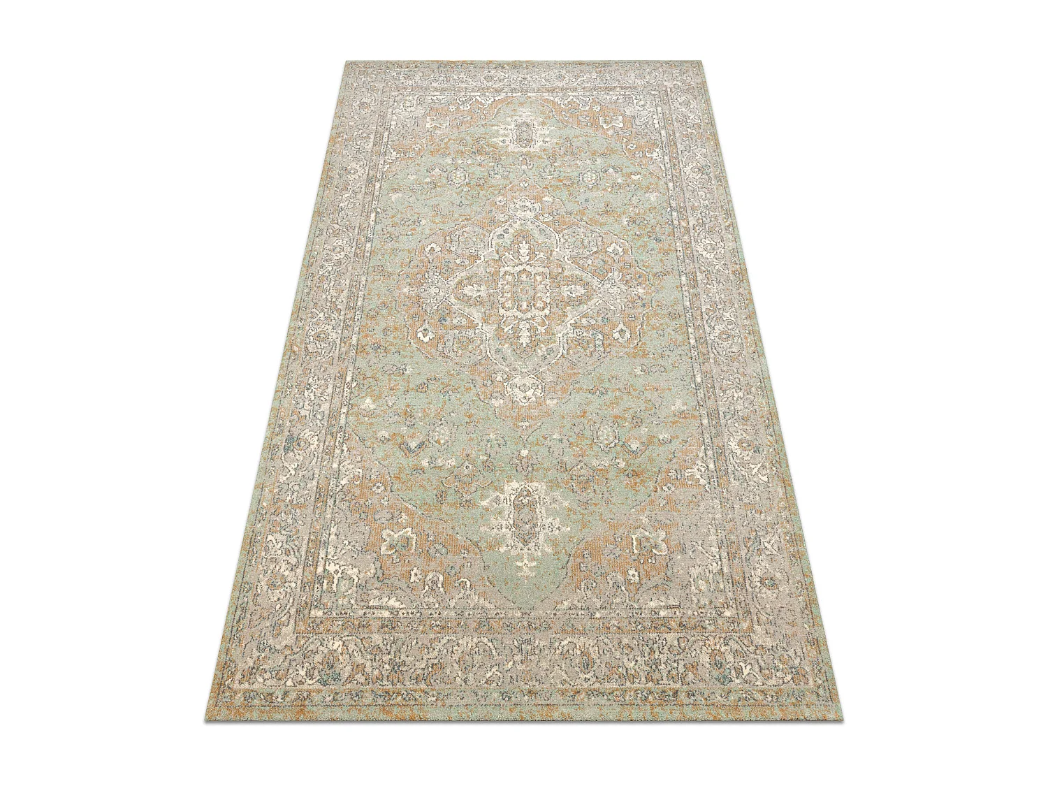 Alfombra de lana SOHO 477.01.LA402 OSTA - Ornamento, rosetón, natural 135x200 cm