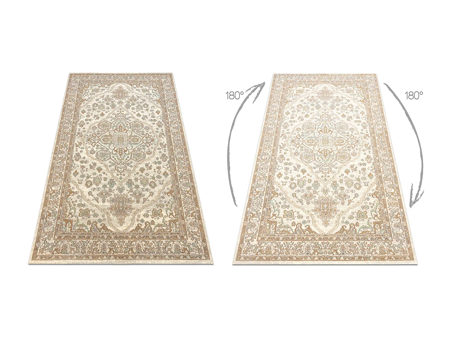 Tapis en laine SOHO 477.01.LA100 OSTA - Ornement, rougette beige 160x240 cm
