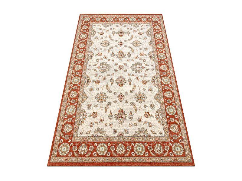 Tapis en laine SOHO 477.15.LA103 OSTA Ornement, cadre naturel beige /  135x200 cm
