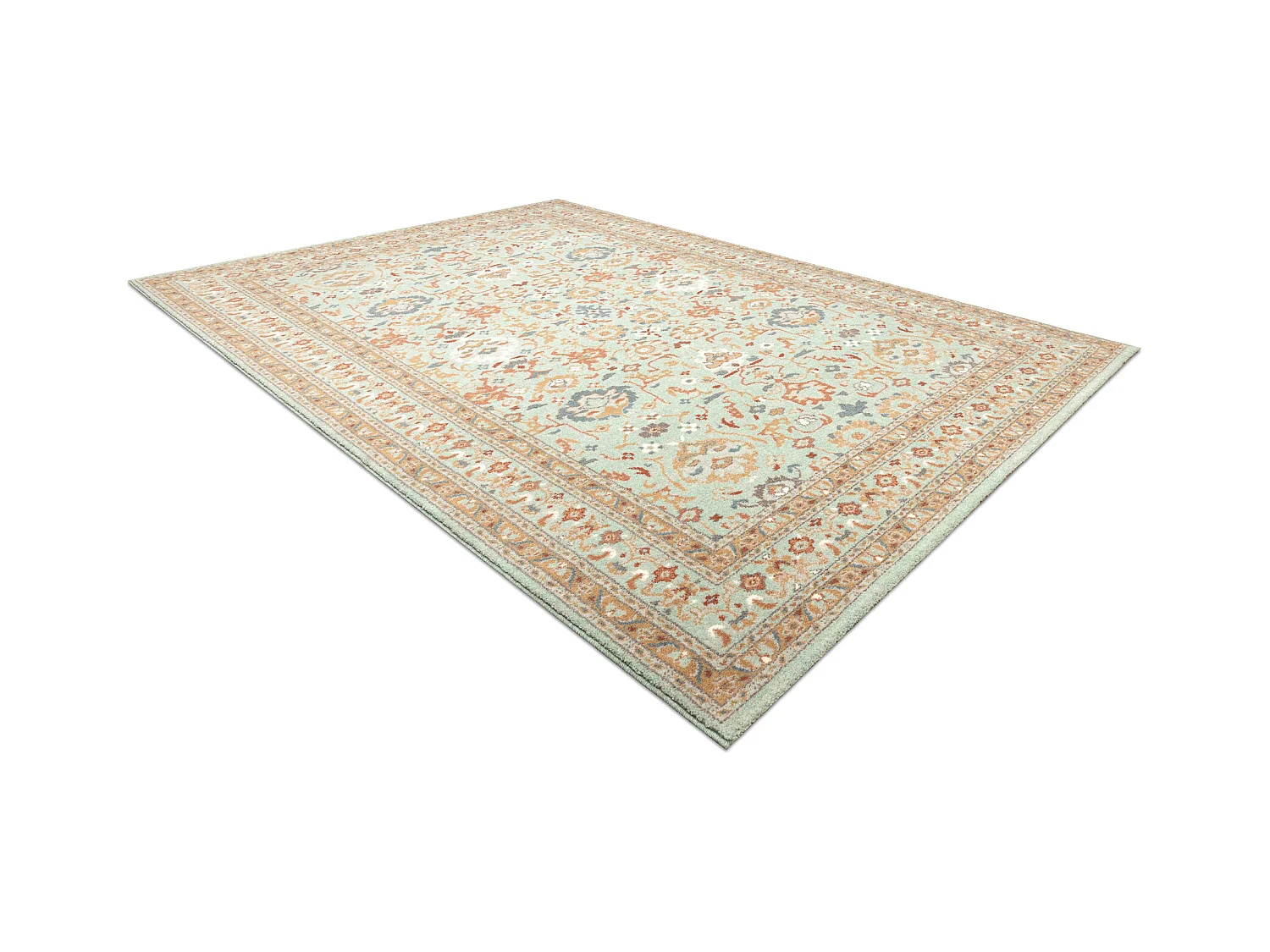 Tapis en laine SOHO 477.26.LA400 OSTA - Ornement, cadre, naturel vert  200x300 cm