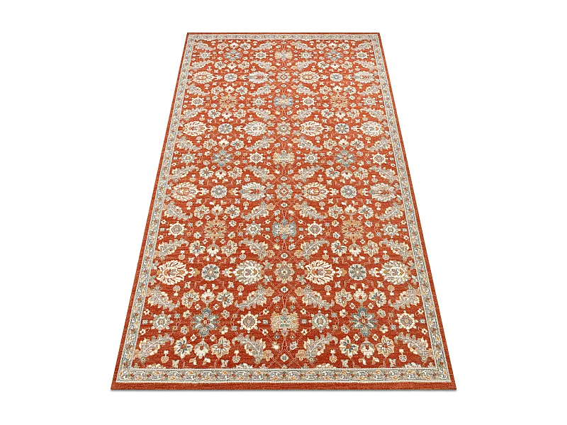 Wollen tapijt SOHO 477.07.LA300 OSTA - Bloemen, frame, natuurlijke ter 160x240 cm