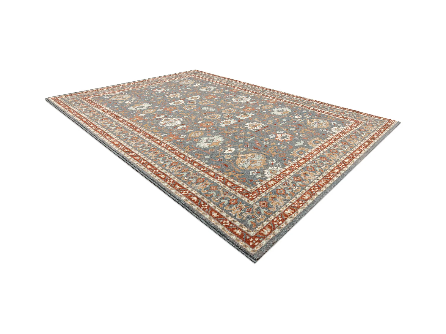 Tapis en laine SOHO 477.26.LA500 OSTA Ornement, cadre naturel bleus /  80x160 cm