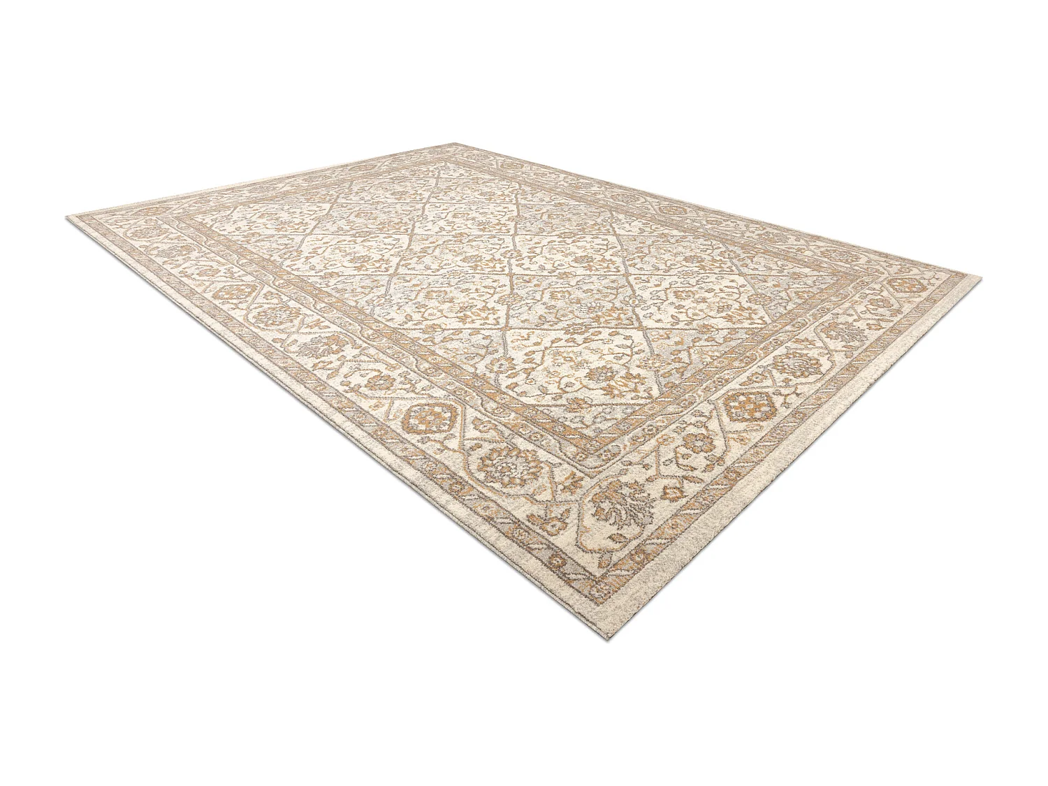 Dywan SOHO 477.27.LA100 wełniany OSTA - Romby, ramka geometryczny nat 200x300 cm