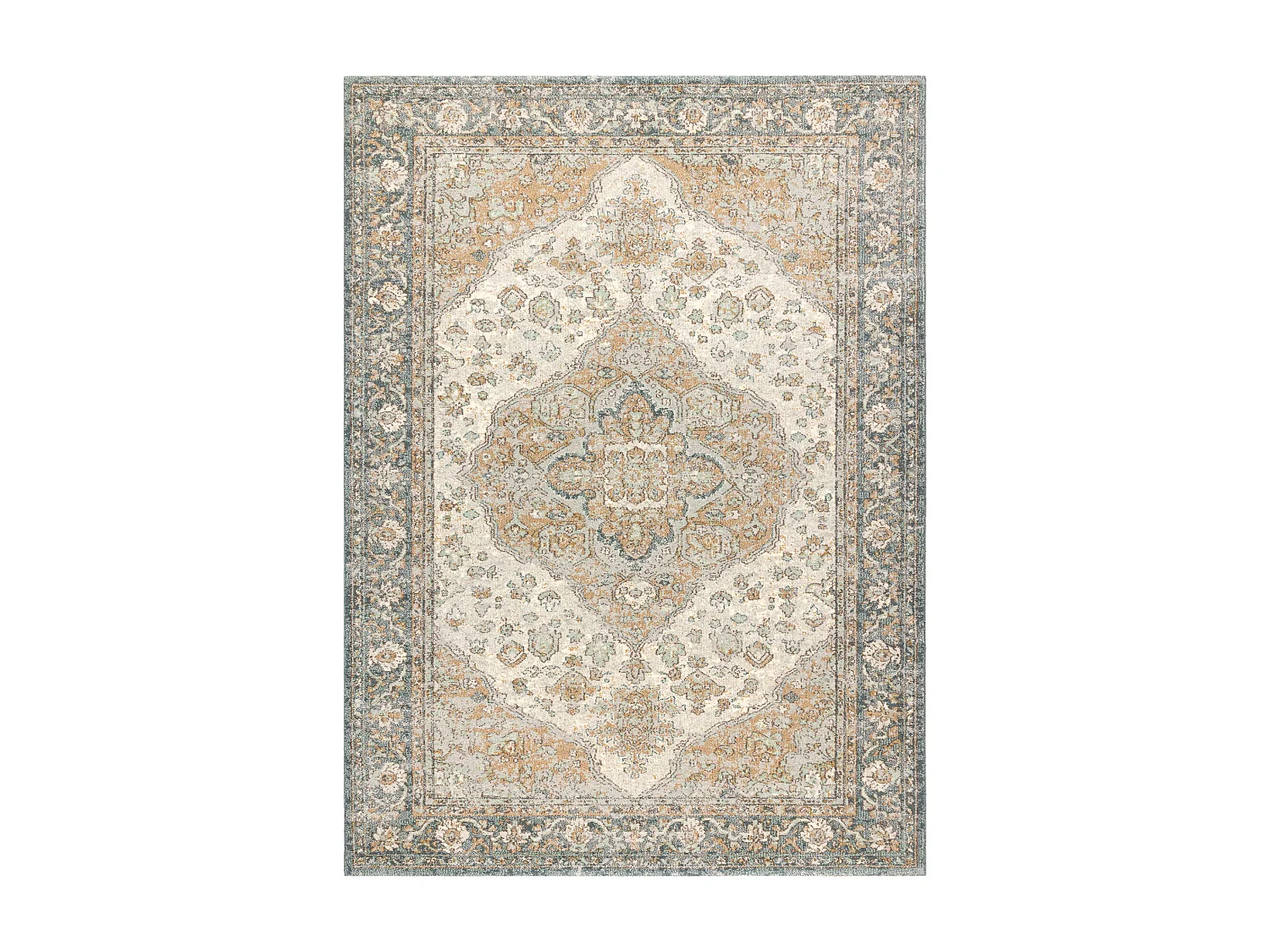 Alfombra de lana SOHO 477.01.LA113 OSTA - Ornamento, rosetón, natural 80x160 cm