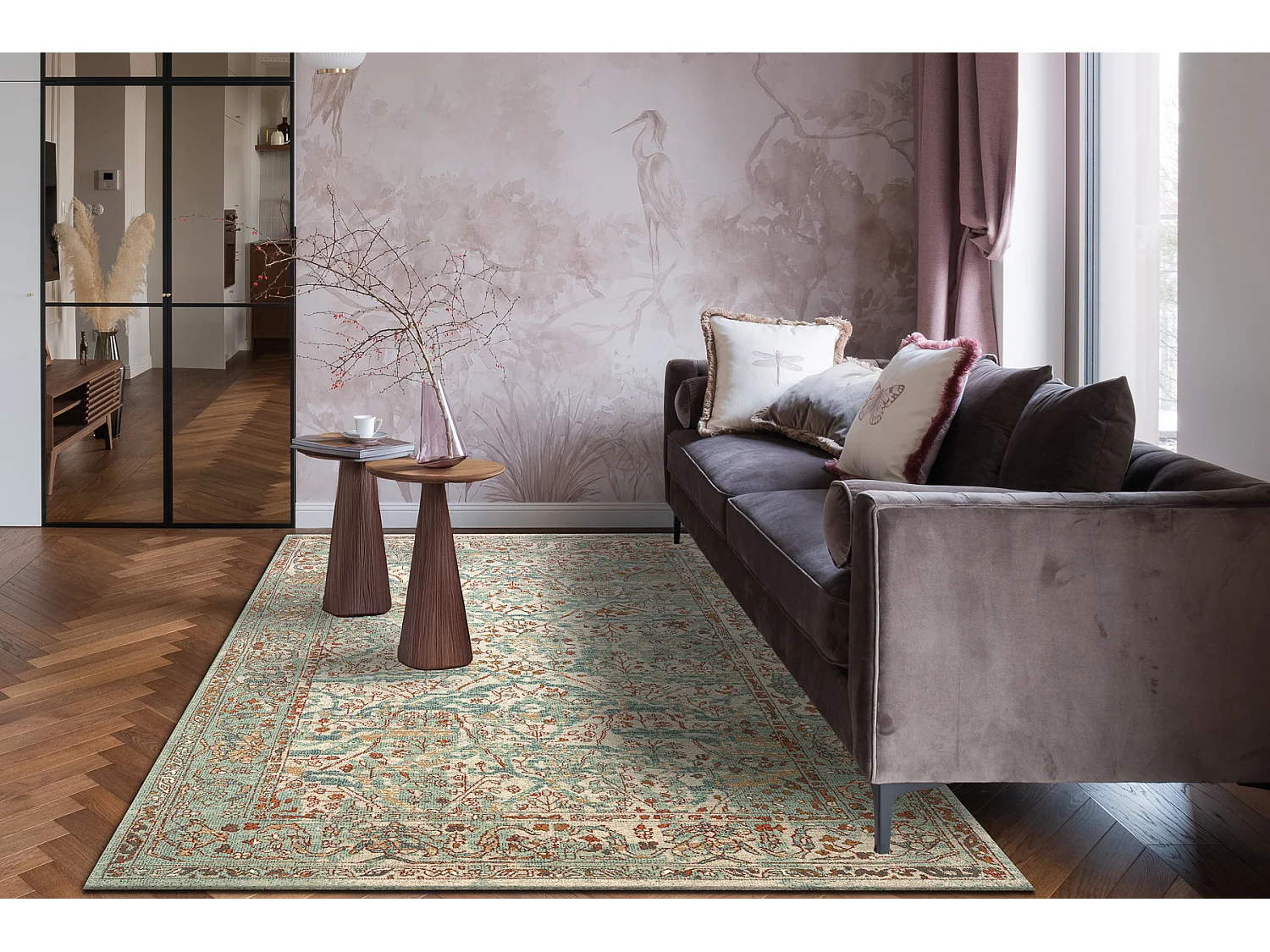 Alfombra de lana SOHO 477.04.LA400 OSTA - Ornamento, estructura, natur 135x200 cm