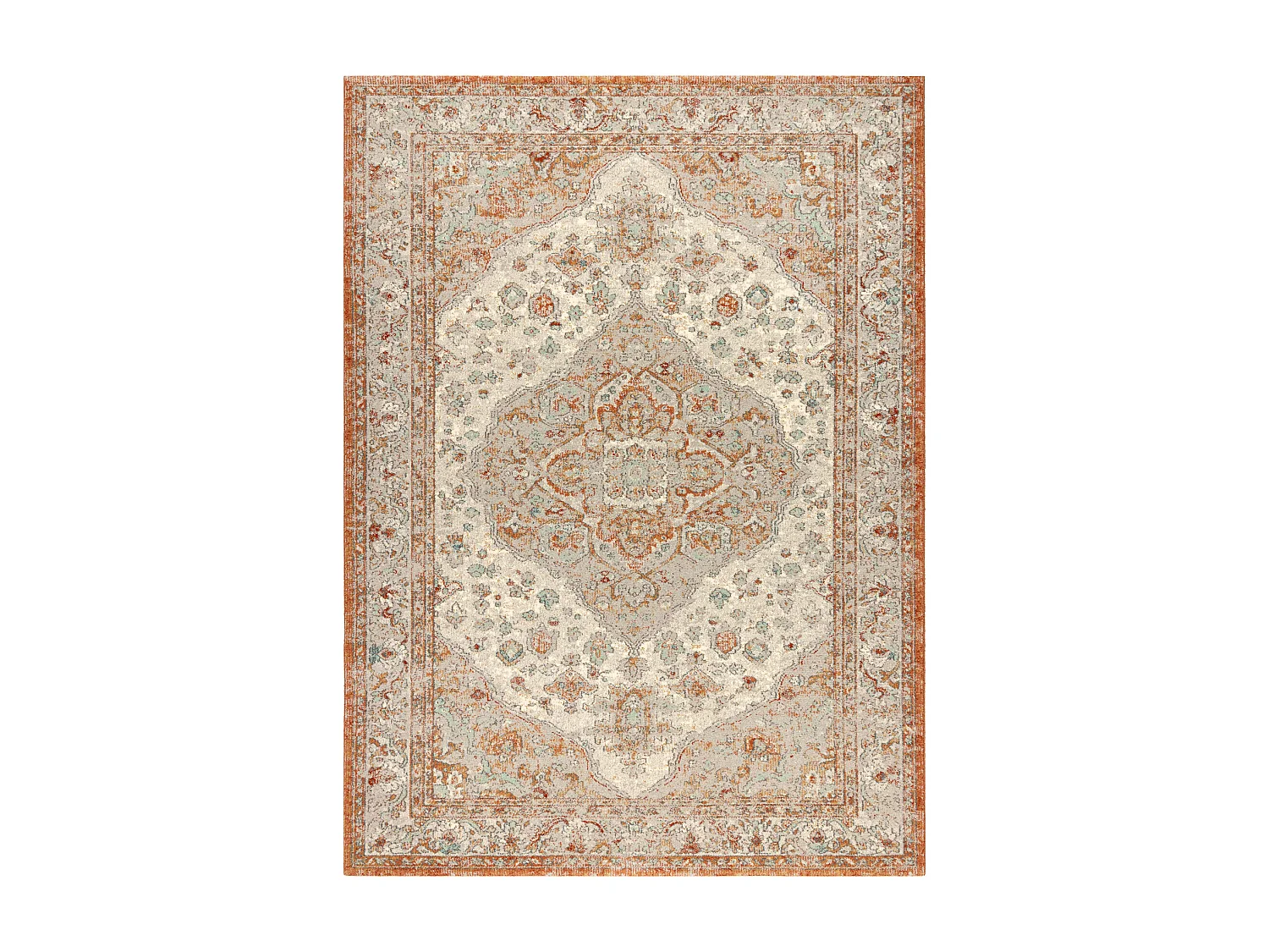 Tappeto in lana SOHO 477.01.LA112 OSTA - Ornamento, rosetta, naturale  135x200 cm