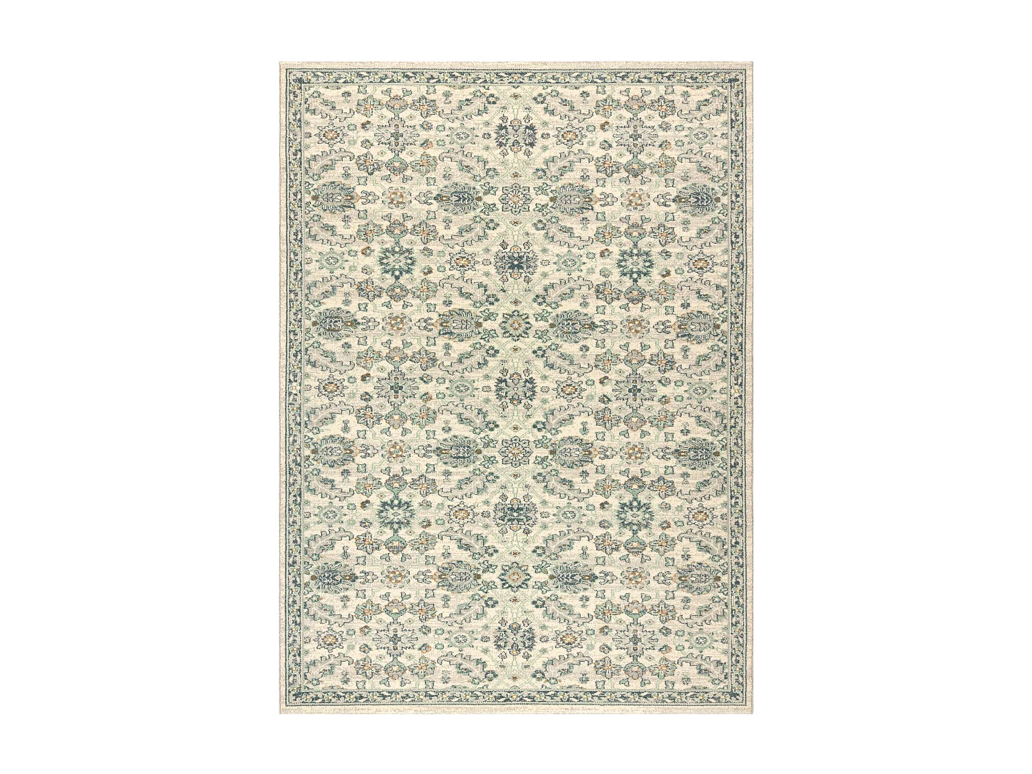 Tappeto in lana SOHO 477.07.LA102 OSTA - Ornamento, rosetta, naturale  160x240 cm