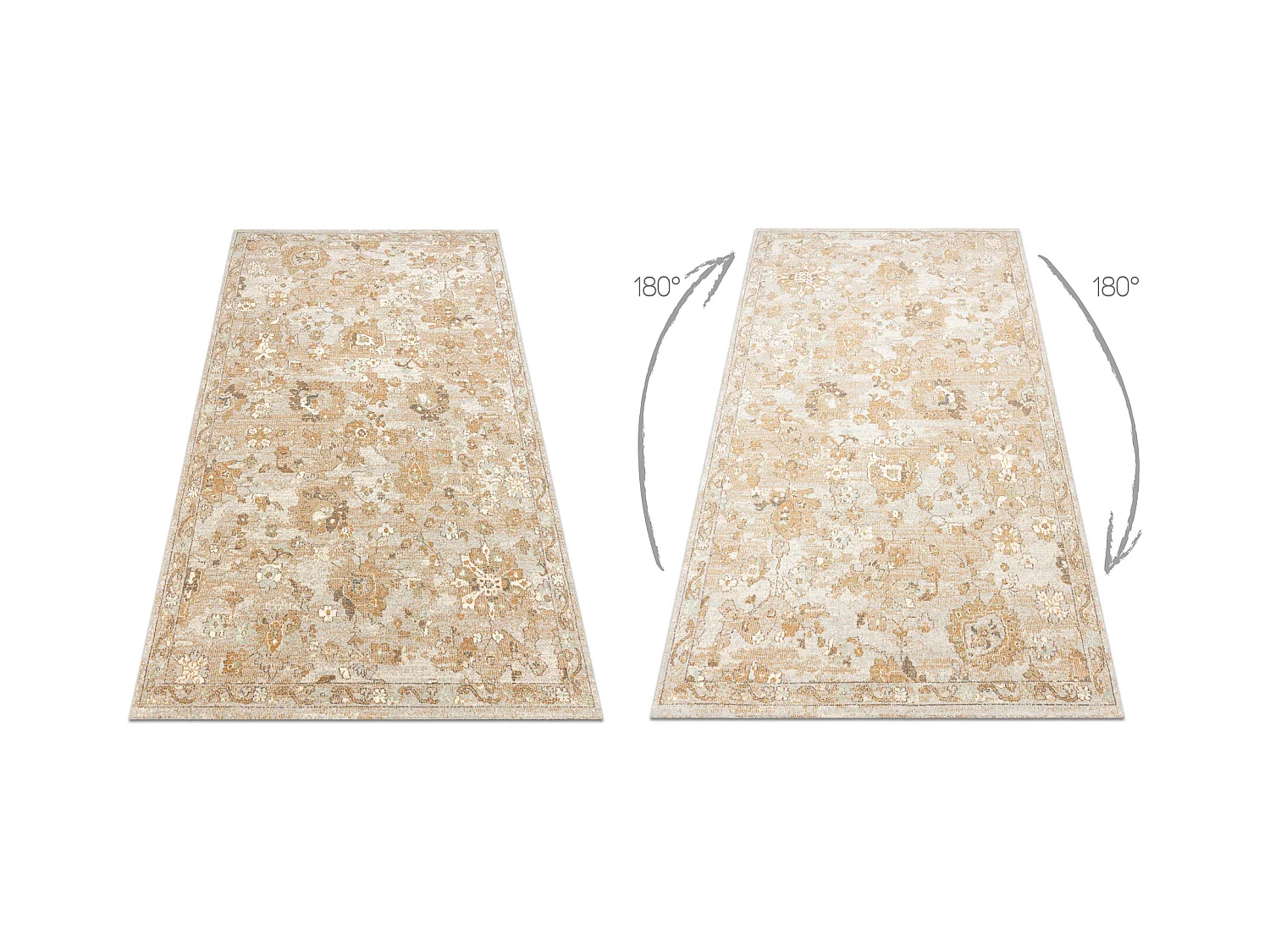 Tapis en laine SOHO 477.22.LA115 OSTA Ornement, fleurs naturel beige 200x300 cm