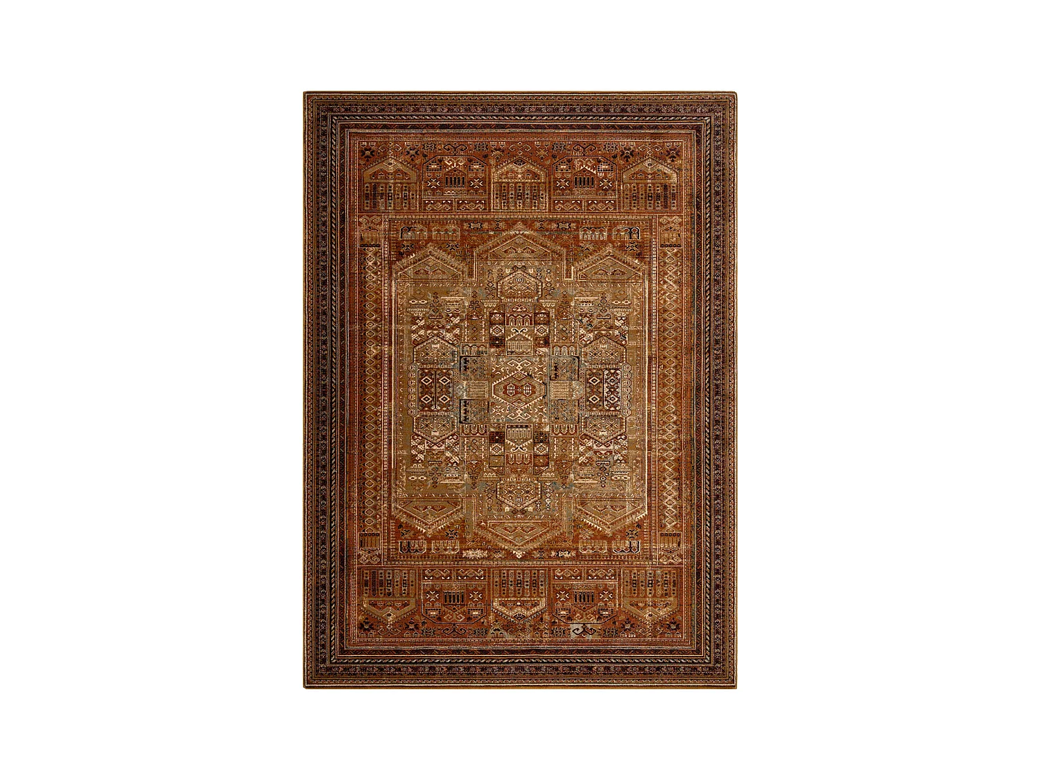 Tapis en laine OMEGA SIRAN oriental laiton marron 200x300 cm