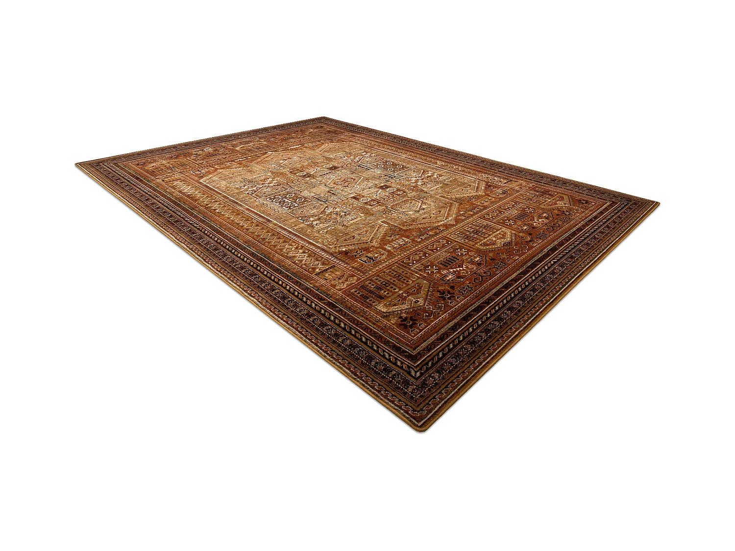 Tapis en laine OMEGA SIRAN oriental laiton marron 200x300 cm