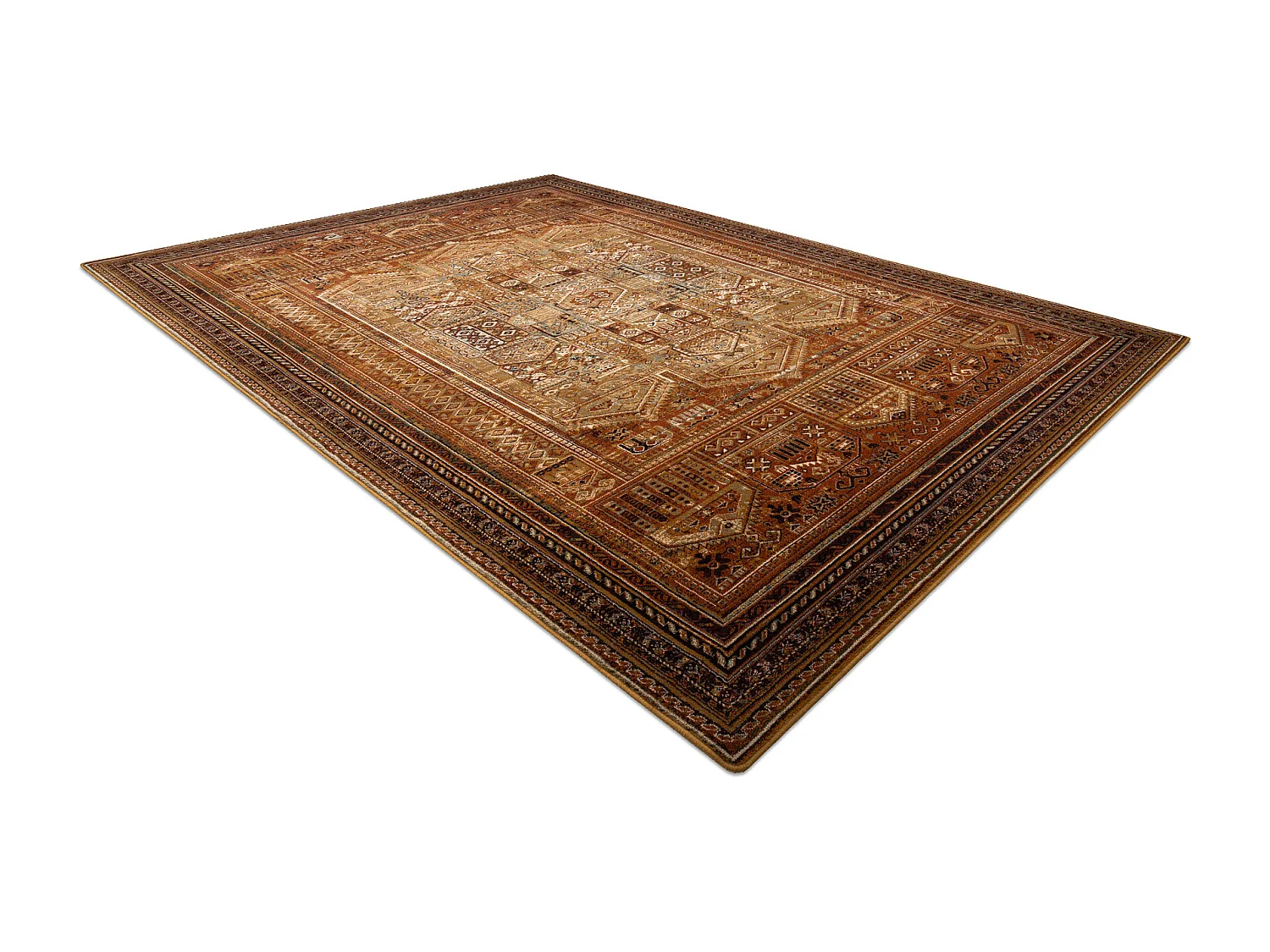Tapis en laine OMEGA SIRAN oriental laiton marron 170x235 cm