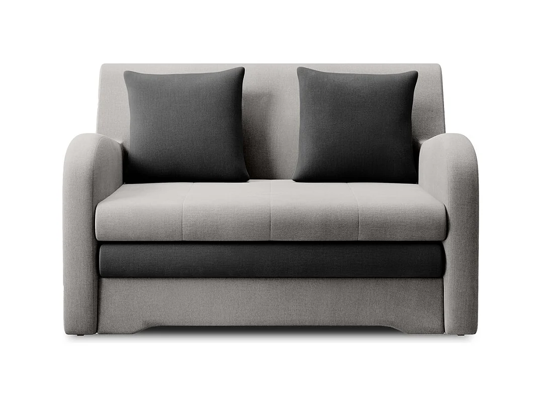 Canapé convertible 2 places SELMA en tissu - Gris clair/Gris anthracite
