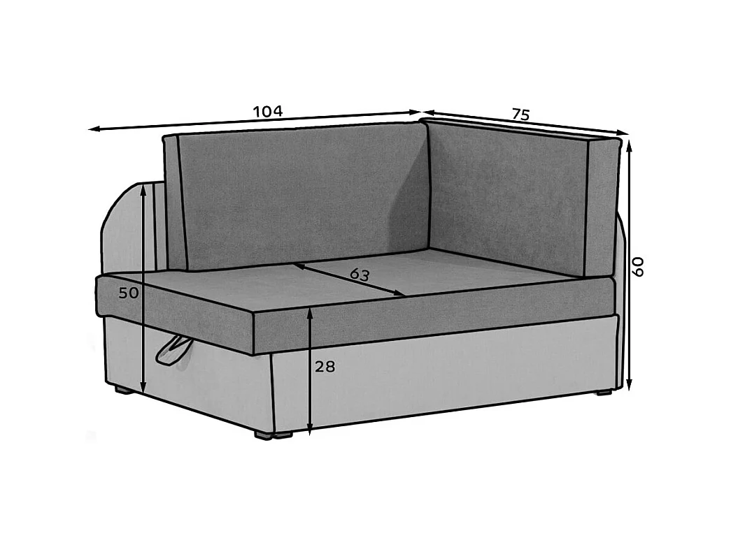 Chauffeuse/Lit enfant ZAYAH en tissu - Rose