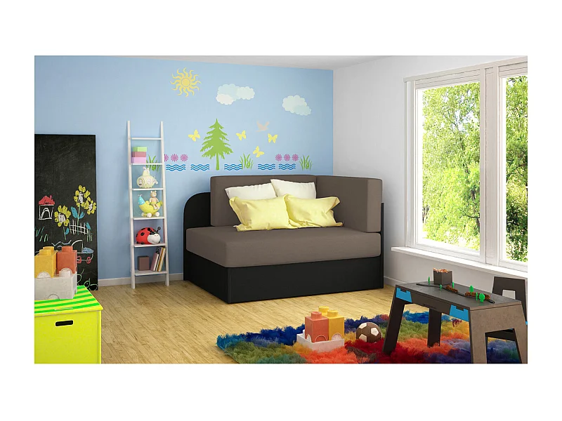 Chauffeuse/Lit enfant ZAYAH en tissu - Taupe