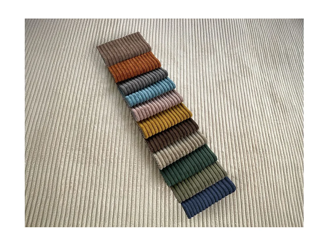 Canapé droit 3 places FARAH convertible en velours côtelé - Terracotta