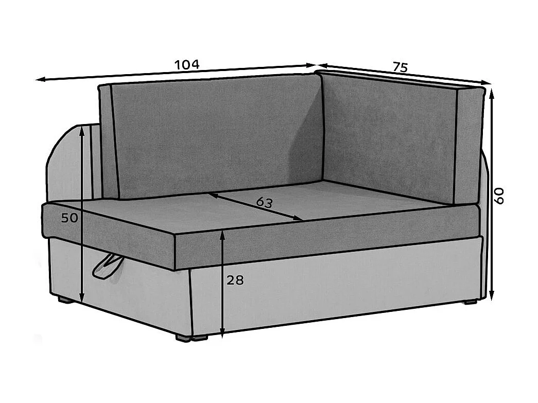 Chauffeuse/Lit enfant ZAYAH en tissu - Beige/taupe