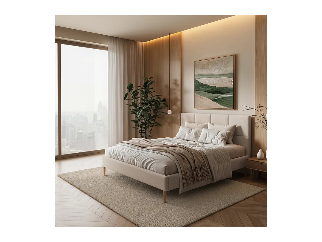 Mesonica Alano Lit, carrés beige, 180x200