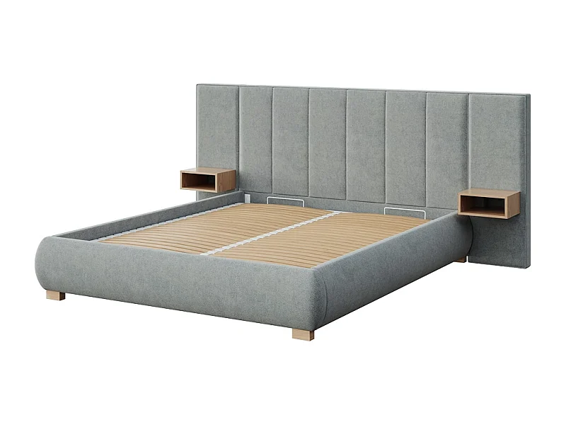 Mesonica Fioro Bed, strepen grijs, 140x200