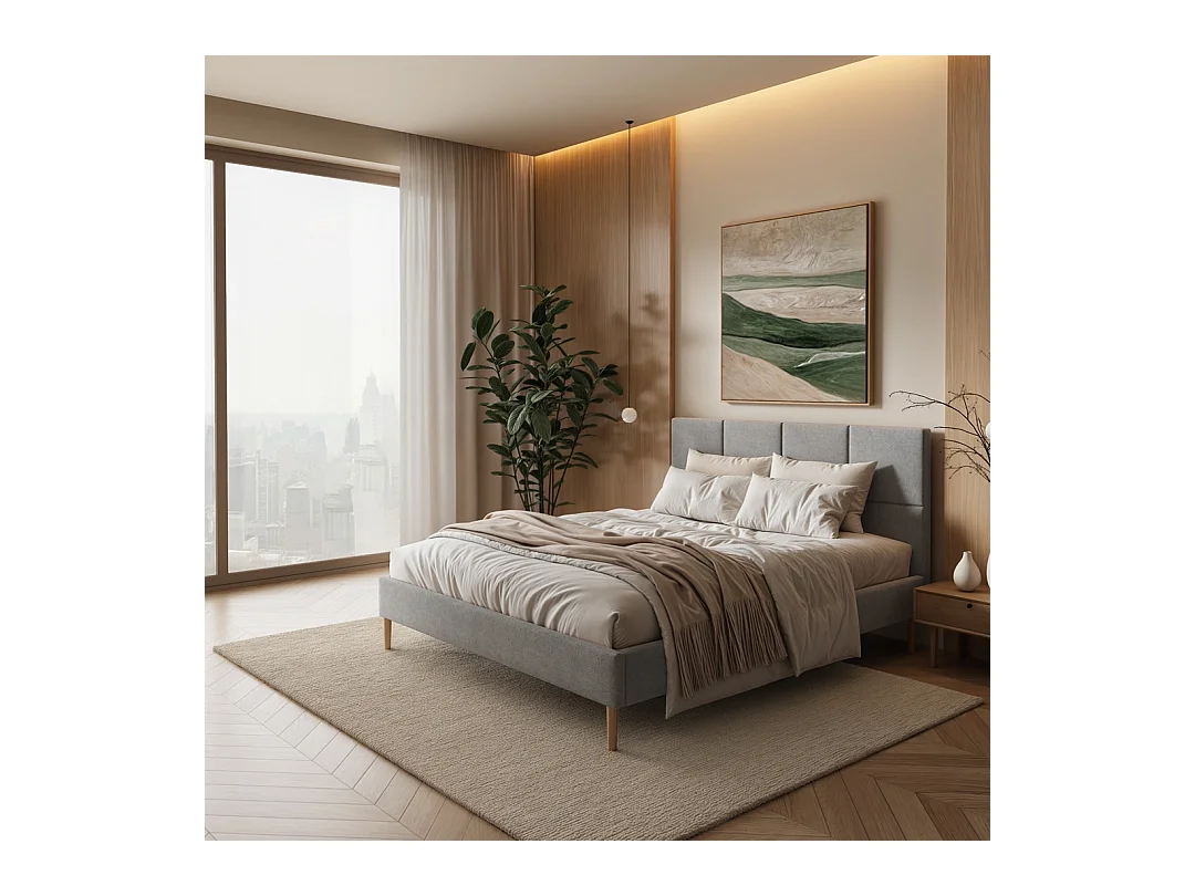 Mesonica Alano Lit, carrés gris, 180x200