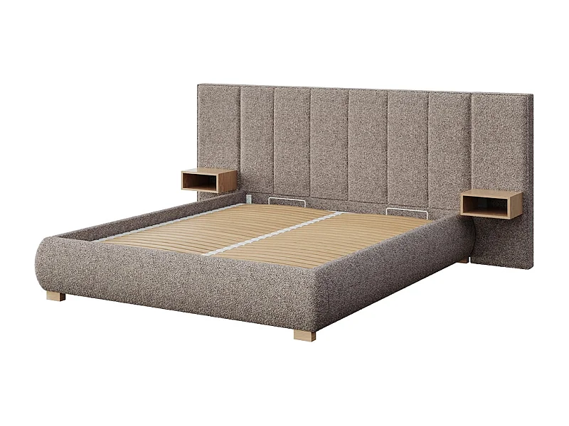 Mesonica Fioro Bed, strepen bruin, 140x200