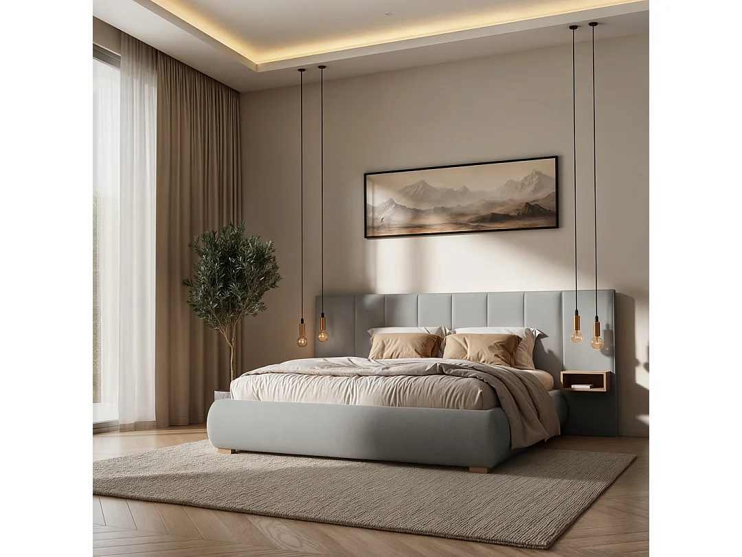 Mesonica Fioro Lit, rayures gris, 180x200