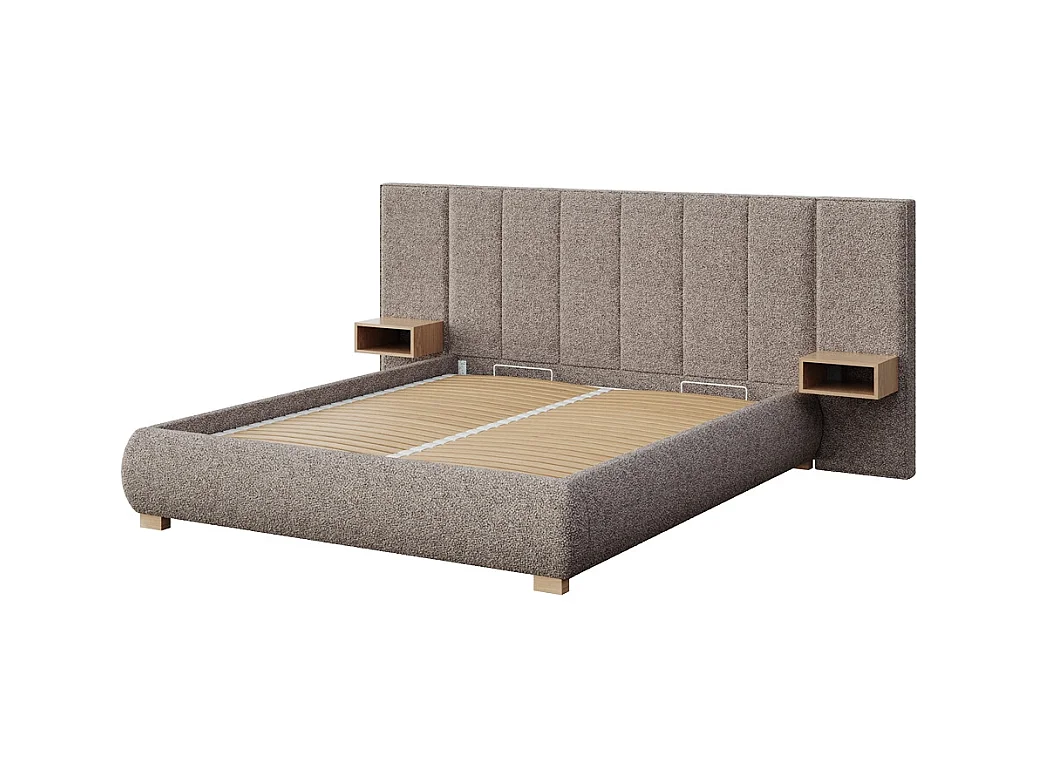 Mesonica Fioro Bed, strepen bruin, 160x200