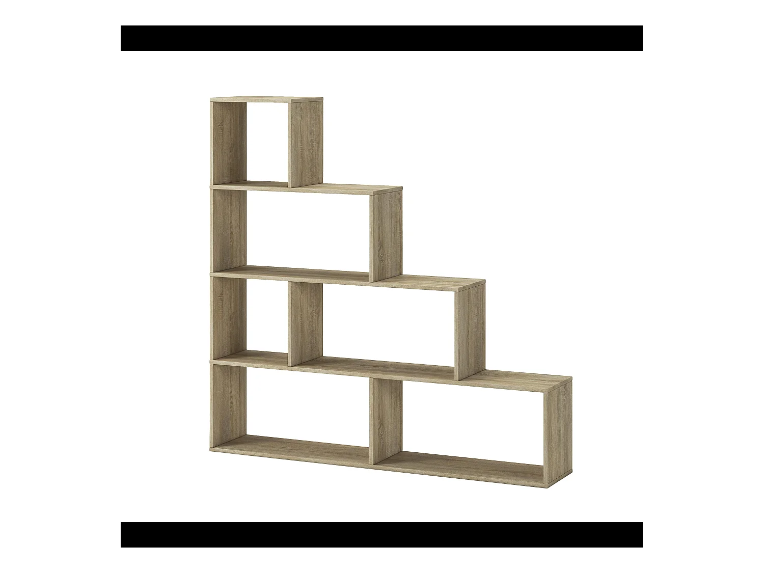 Libreria Design Zig Zag Scaffale Mensola Moderna 6 Vani A Giorni E Ripiani Mobile per Libri per Soggiorno Salotto Camera Studio 143 x 144.9 x 27.9 Cm Rovere