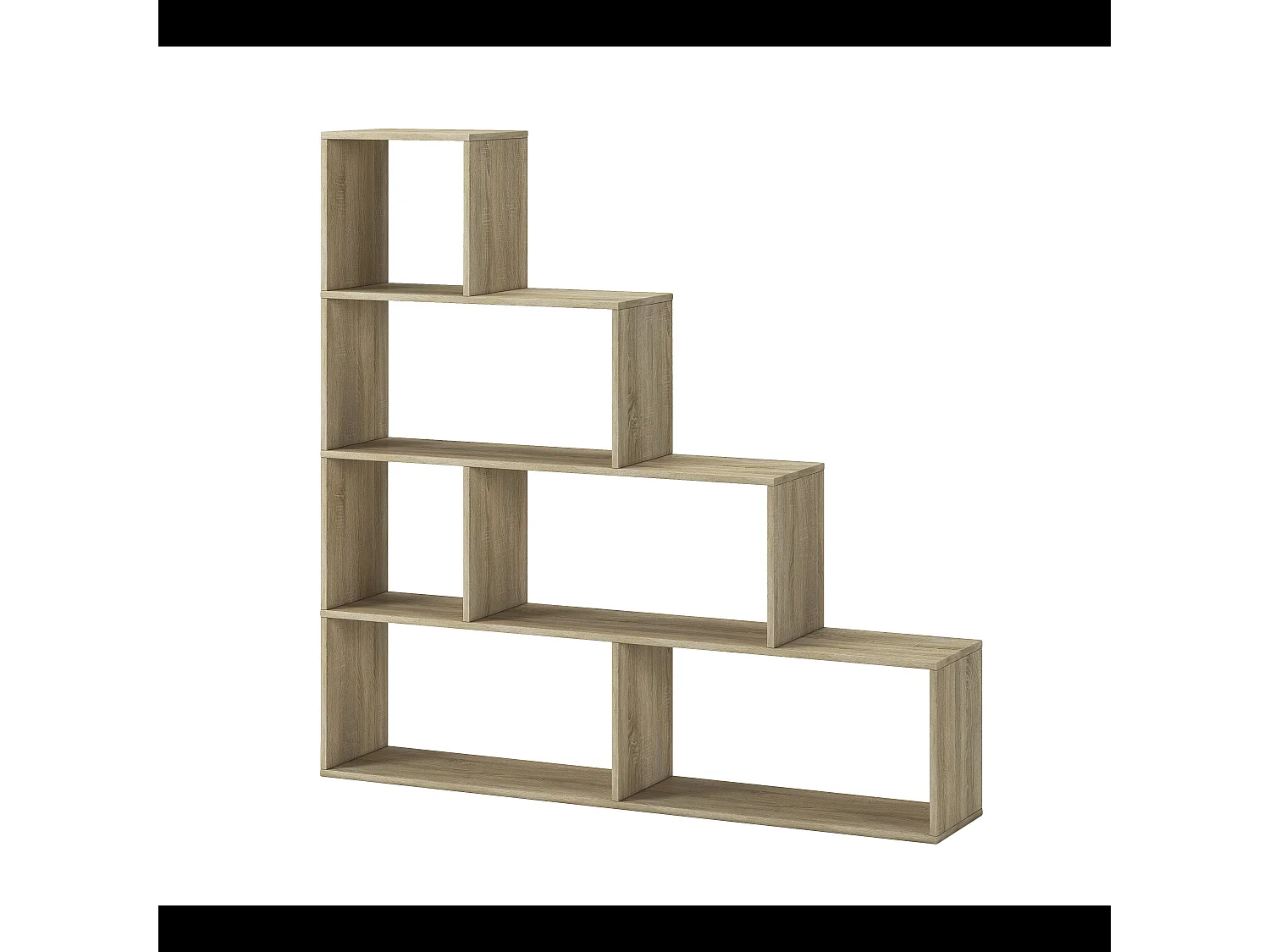 Libreria Design Zig Zag Scaffale Mensola Moderna 6 Vani A Giorni E Ripiani Mobile per Libri per Soggiorno Salotto Camera Studio 143 x 144.9 x 27.9 Cm Rovere