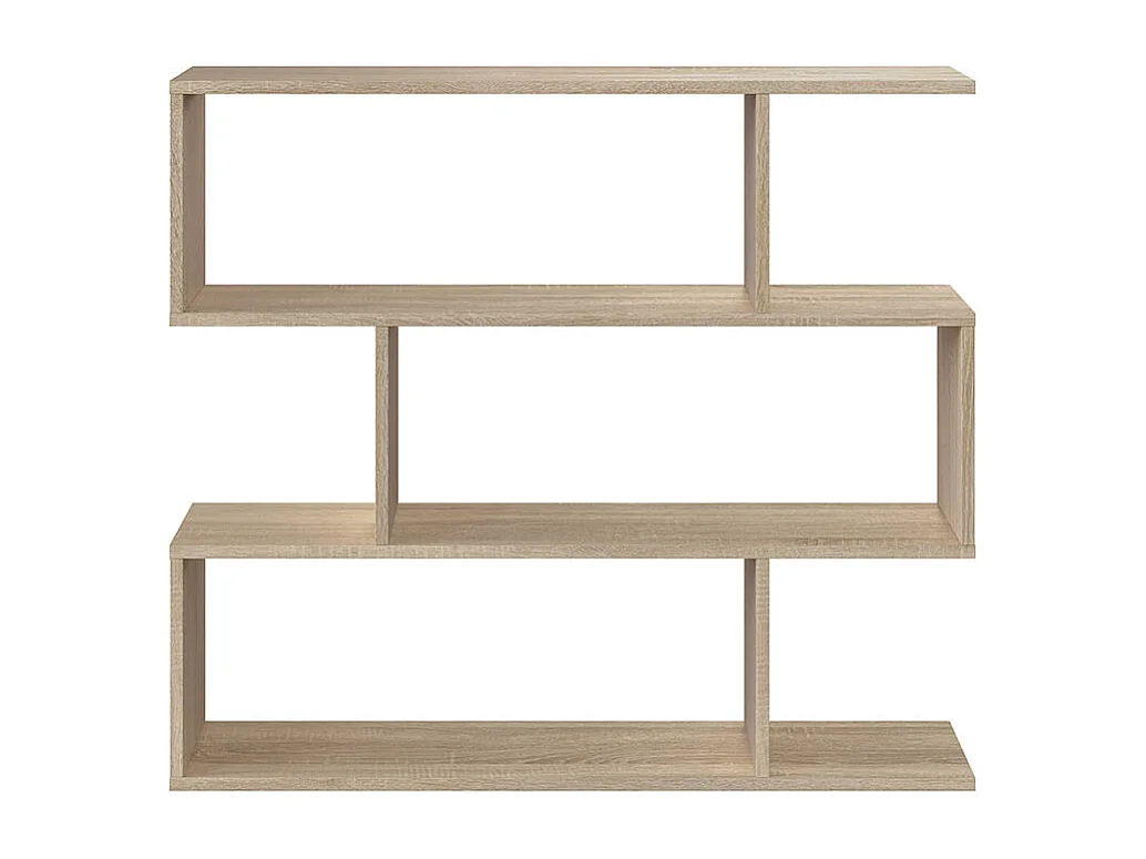 Libreria Da Terra Con Scaffali, Mensole Zig Zag 6 Vani Portaoggetti Con 4 Ripiani Moderno Soggiorno Casa Studio Ufficio Sala Libri Riviste 97 x 110 x 25 cm Rovere