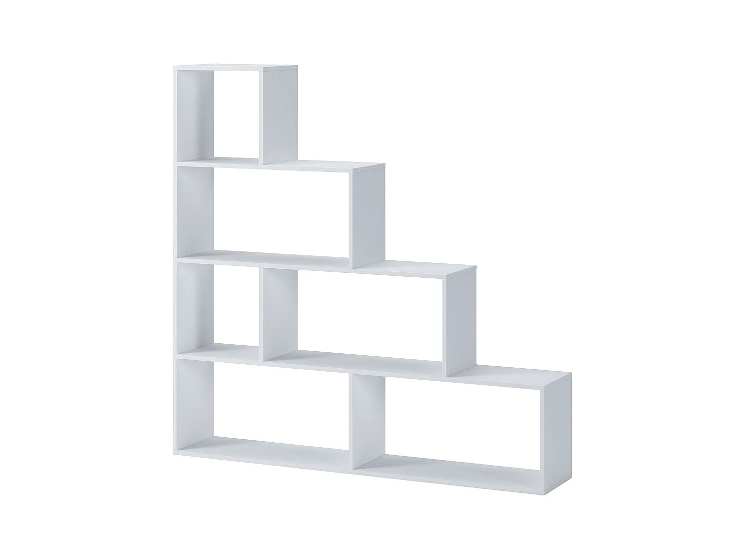 Libreria Design Zig Zag Scaffale Mensola Moderna 6 Vani A Giorni E Ripiani Mobile per Libri per Soggiorno Salotto Camera Studio 143 x 144.9 x 27.9 Cm Bianco