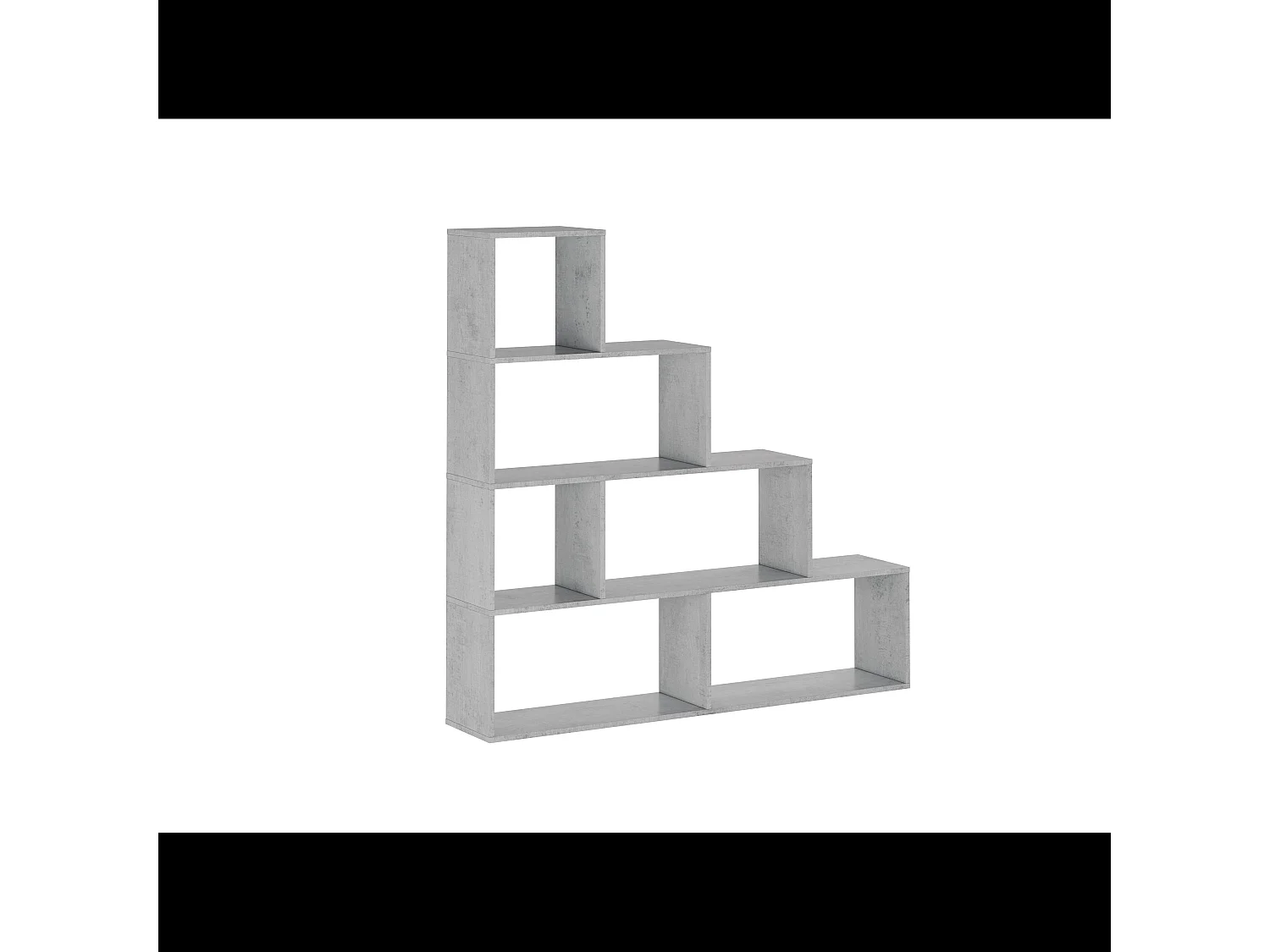 Libreria Design Zig Zag Scaffale Mensola Moderna 6 Vani A Giorni E Ripiani Mobile per Libri per Soggiorno Salotto Camera Studio 143 x 144.9 x 27.9 Cm Grigio Cemento