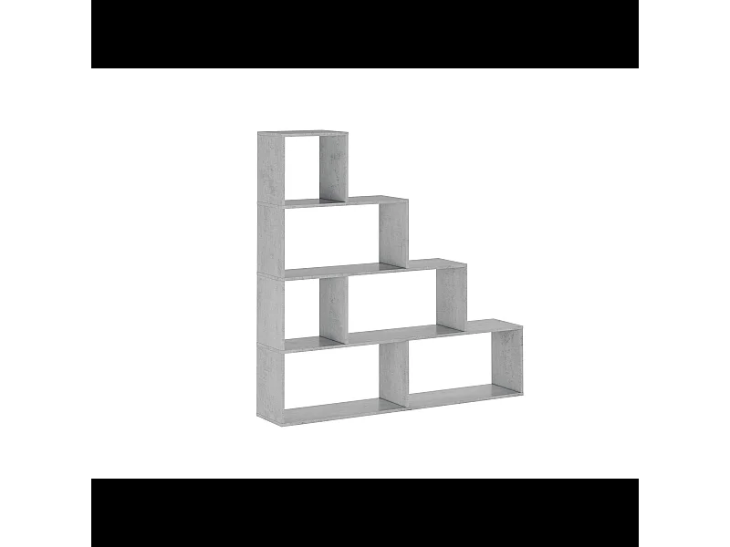 Libreria Design Zig Zag Scaffale Mensola Moderna 6 Vani A Giorni E Ripiani Mobile per Libri per Soggiorno Salotto Camera Studio 143 x 144.9 x 27.9 Cm Grigio Cemento