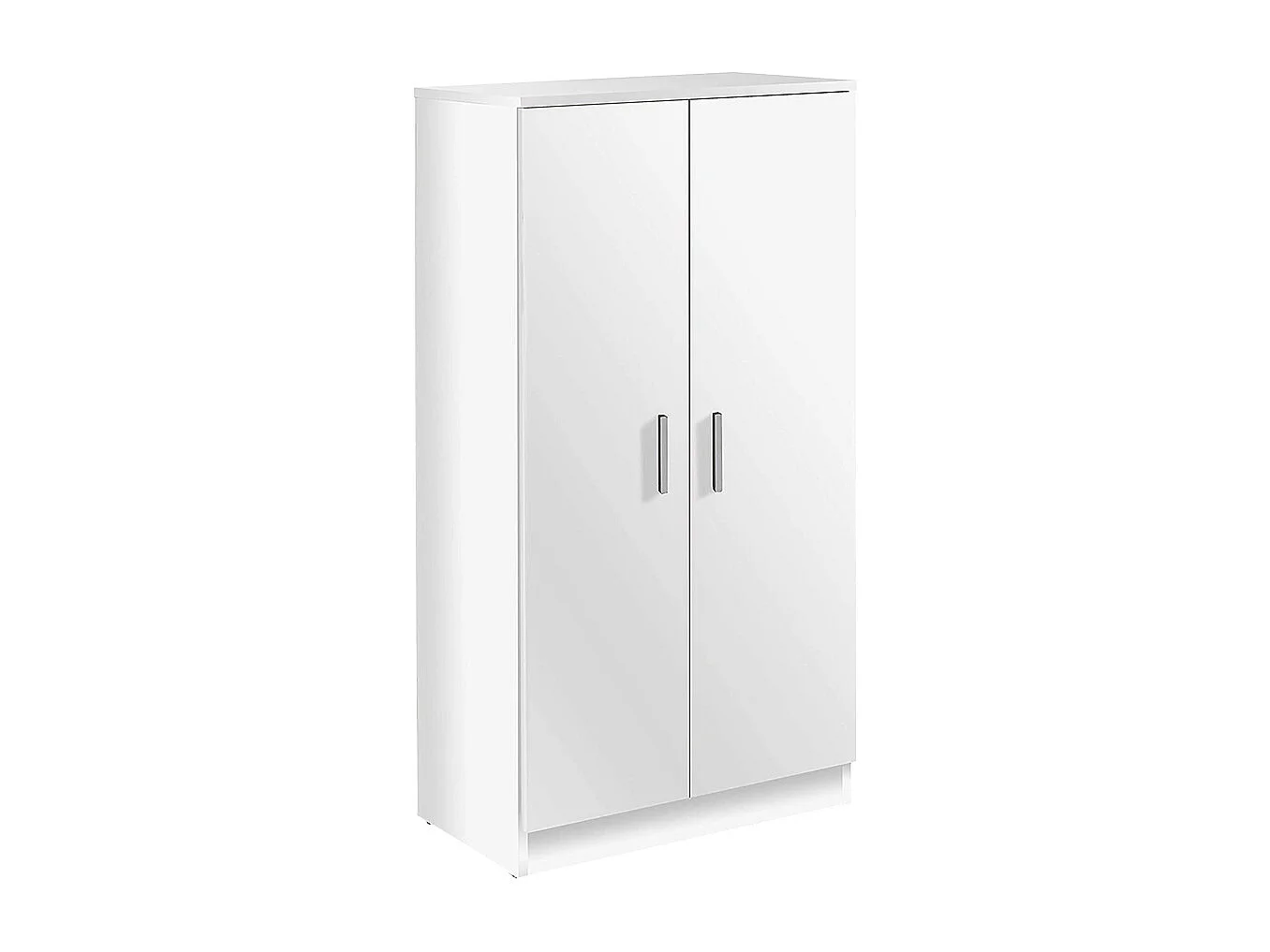 Armadio Mobiletto Portascarpe Bridge Scarpiera in Legno con Sette Ripiani e Due Ante Ingresso Corridioio Arredo Casa Design Minimal 108 x 55 x 36 cm Colore Bianco