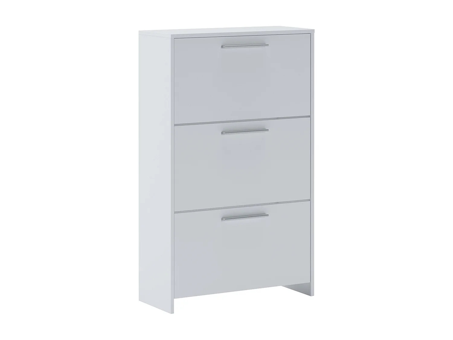 Scarpiera salvaspazio 3 Ante A Ribalta Moderna Maniglie In Alluminio Mobile Ingresso Slim Salvaspazio Per Scarpe Portascarpe 115x68.5x20 Cm Bianco