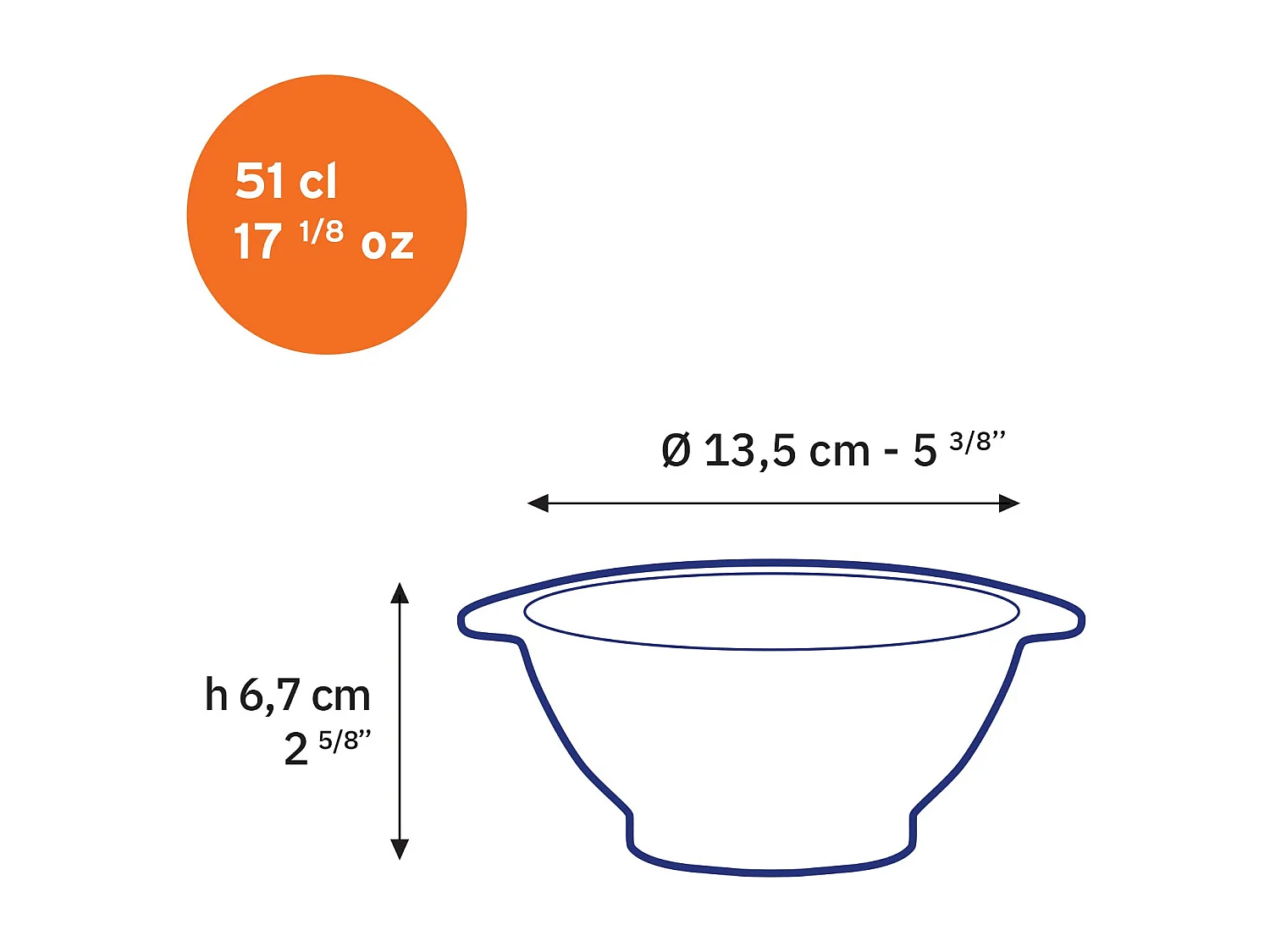 Bol oreilles Lys vermeil 51 cl (lot de 6)