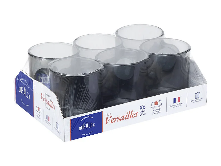 Mug Versailles Lys gris 26 cl (lot de 6)