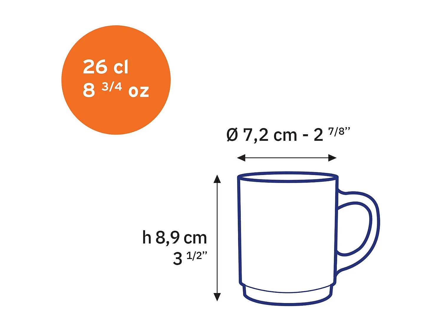 Mug Versailles Lys marine 26 cl (lot de 6)