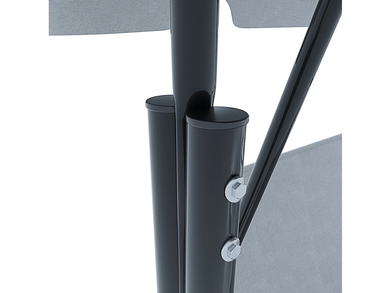 Dondolo 3 Posti Algarve Con Tettuccio Parasole Regolabile Cuscini Imbottiti Struttura Robusta In Acciaio Verniciato Da Giardino Balcone 170 x 110 x 153 cm (Grigio)