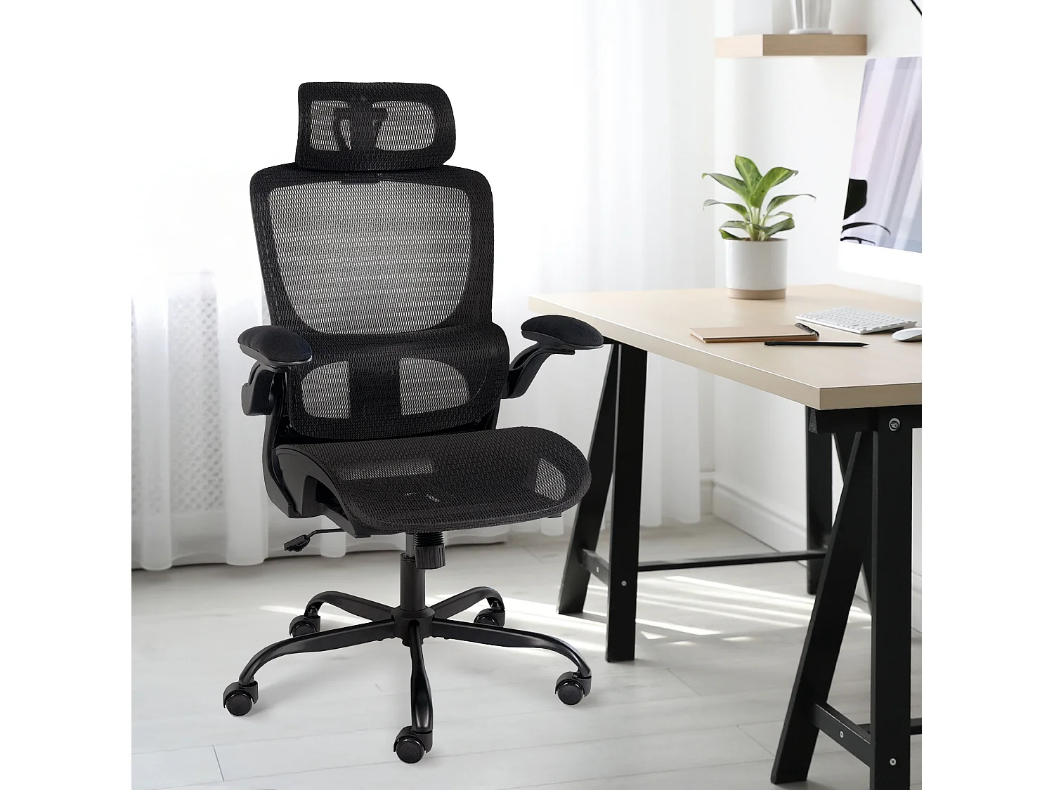 Chaise de bureau - Plastique - Noir - Kaylee