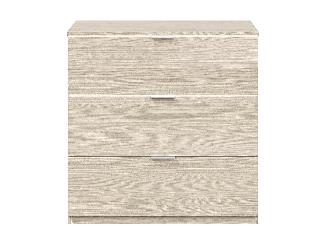 Cassettiera 3 Cassetti Comodino Senza Piedi Comò Mobile Camera da Letto Salvaspazio Finitura Antigraffio Design Minimal Moderno Arredo Casa 77 x 38 x 80 Cm Rovere