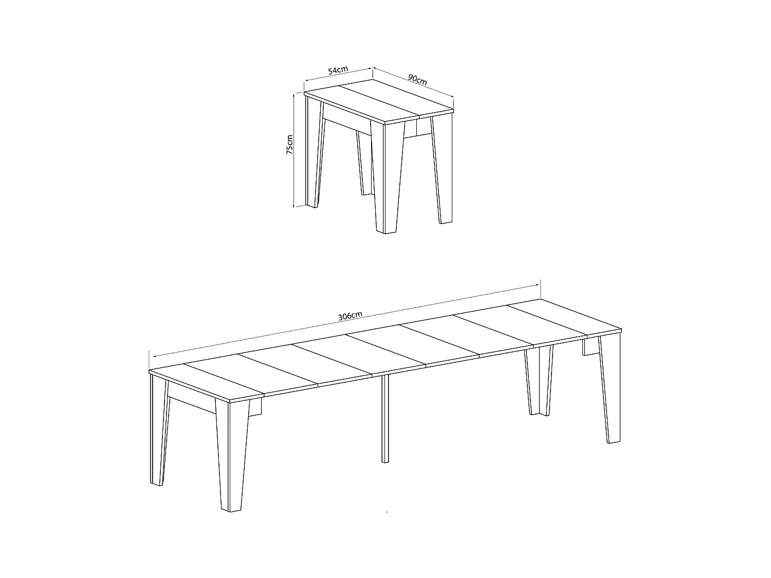 Consolle Allungabile Moderna Tavolo Estensibile Da 54 A 306 cm Con 6 Allunghe Ideale Per 14 posti Salvaspazio Guide In Metallo Soggiorno Salotto Grigio Cemento