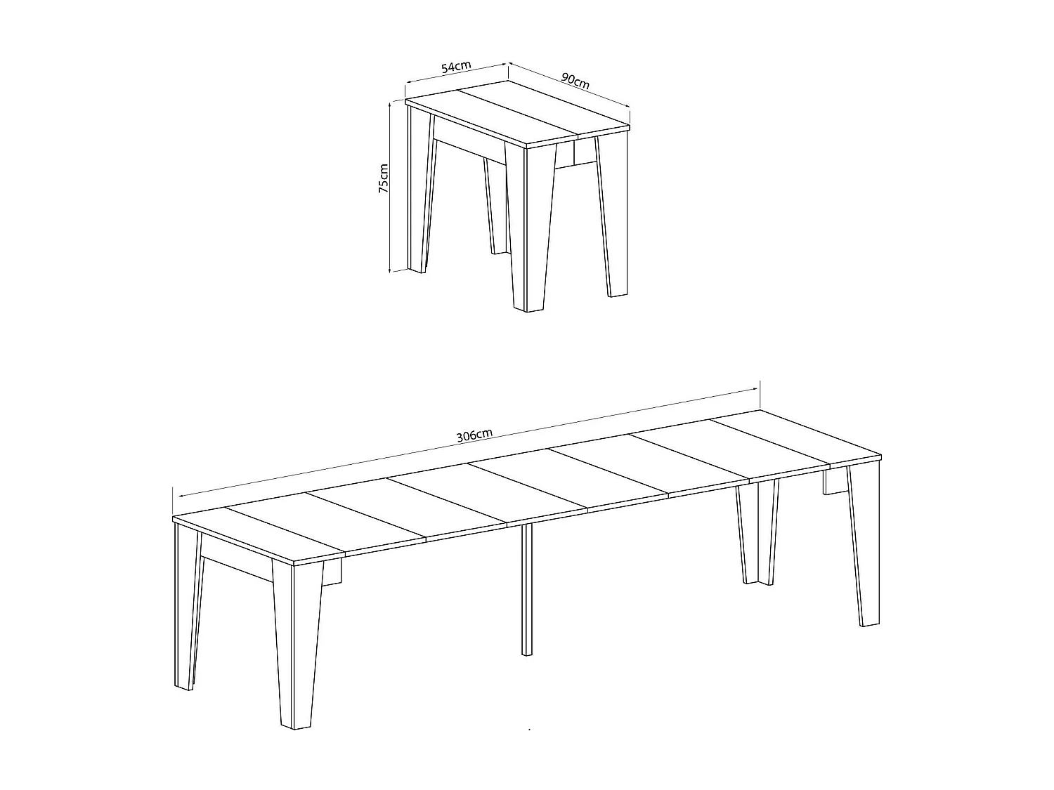 Consolle Allungabile Moderna Tavolo Estensibile Da 54 A 306 cm Con 6 Allunghe Ideale Per 14 posti Salvaspazio Guide In Metallo Soggiorno Salotto Grigio Cemento