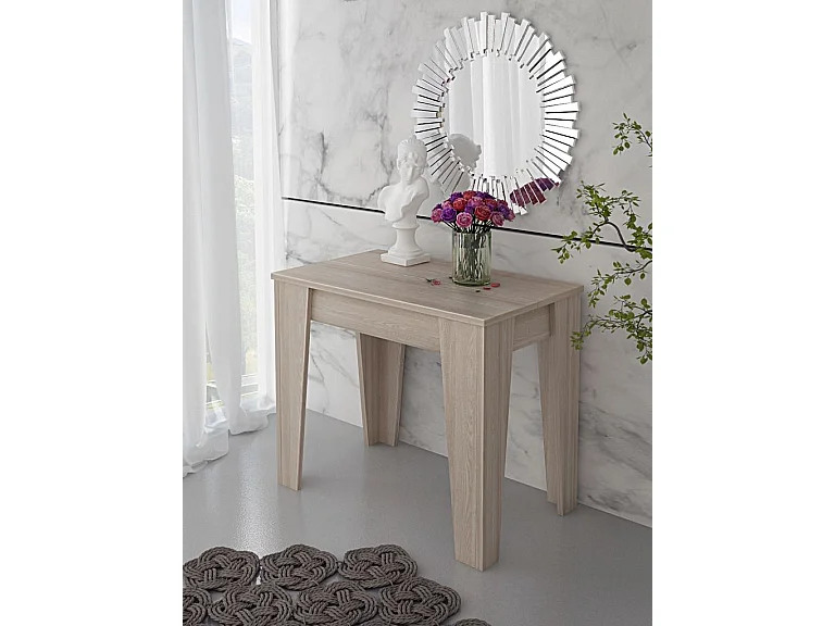 Consolle Allungabile Moderna Tavolo Estensibile Da 54 A 306 cm Con 6 Allunghe Ideale Per 14 posti Salvaspazio Guide In Metallo Design Per Soggiorno Salotto Rovere